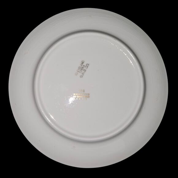 Cleveland China 7" Plates Set of 2 Greek Key 18K Gold Trim G.H.B. Co. Crazing - Picture 3 of 6